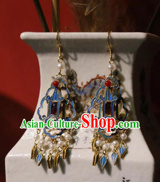 Handmade Chinese Cheongsam Ear Accessories Traditional Culture Jewelry Pearls Tassel Earrings
