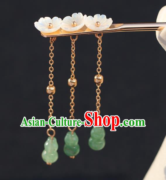 China Traditional Hanfu Hair Accessories Classical Cheongsam Jade Gourd Tassel Hairpin