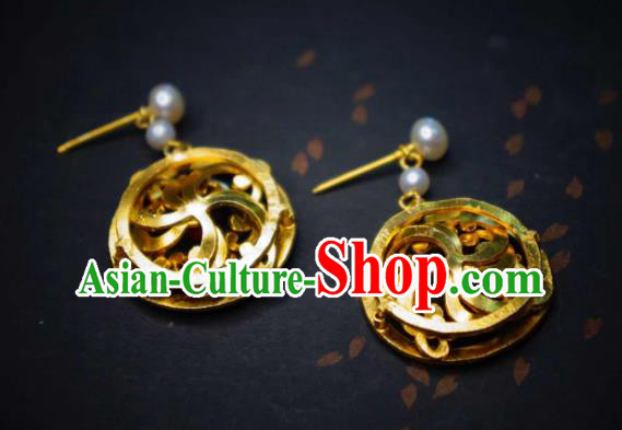 Handmade Chinese Cheongsam Ear Accessories Traditional Culture Jewelry Pearls Earrings
