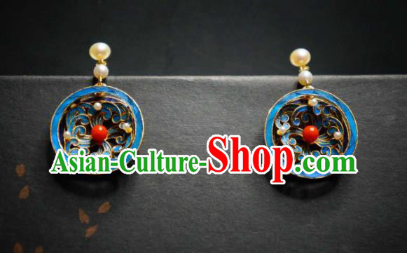 Handmade Chinese Cheongsam Ear Accessories Traditional Culture Jewelry Pearls Earrings
