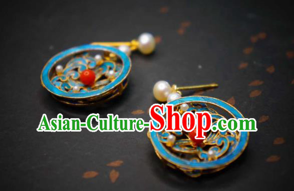 Handmade Chinese Cheongsam Ear Accessories Traditional Culture Jewelry Pearls Earrings