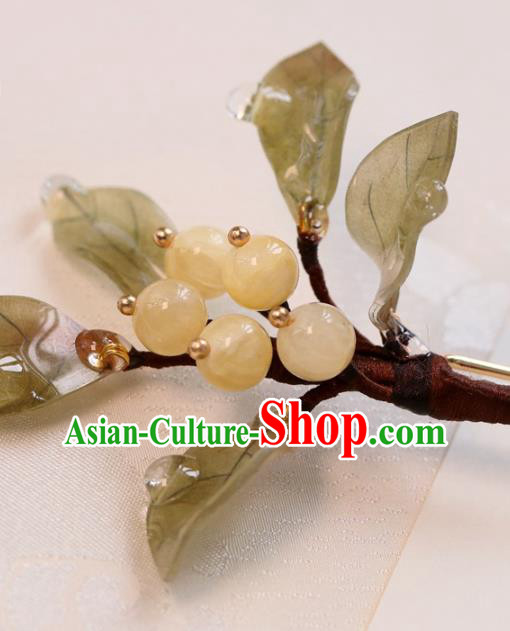 China Hanfu Hair Stick Traditional Ming Dynasty Princess Loquat Hairpin Classical Hair Accessories