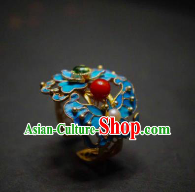 China Handmade Butterfly Ring Traditional Cheongsam Circlet Jewelry Jadeite Accessories