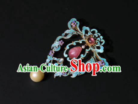 China Traditional Cheongsam Rose Quartz Breastpin Accessories Handmade Pearls Brooch