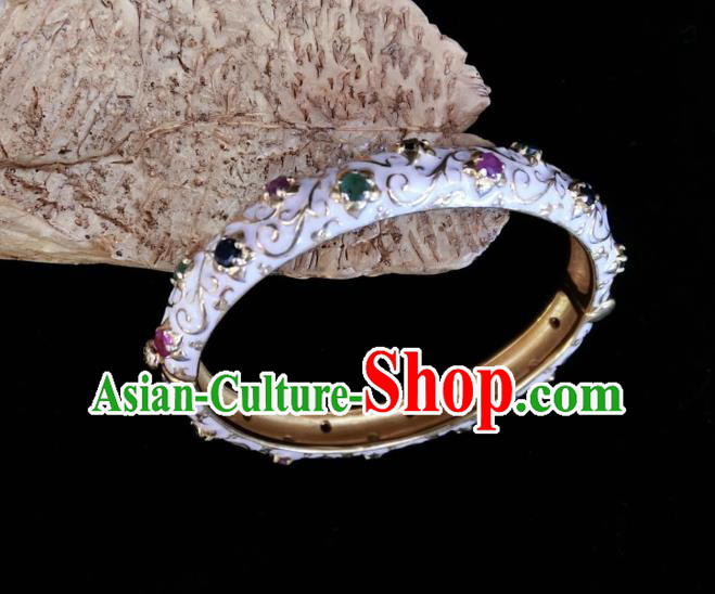 Handmade Chinese National Crystal Bracelet Enamel Gems Bangle Accessories