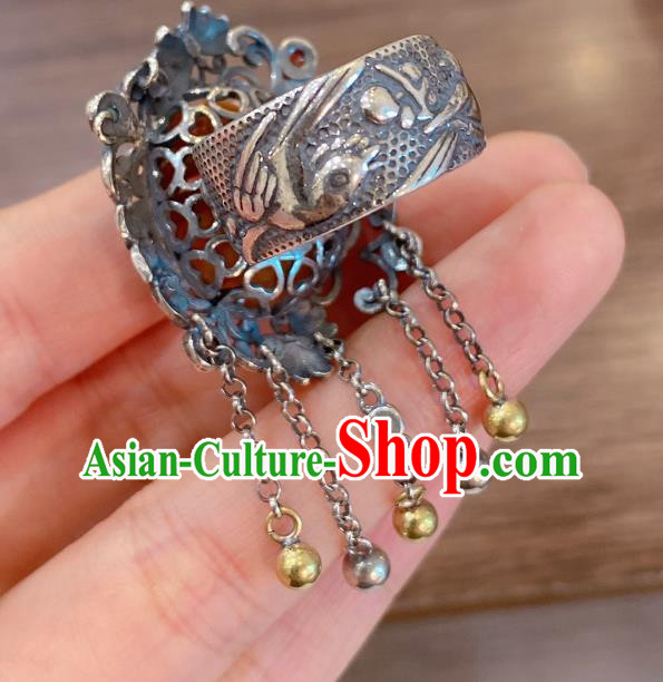 Chinese Handmade National Silver Circlet Wedding Jewelry Jadeite Finger Ring