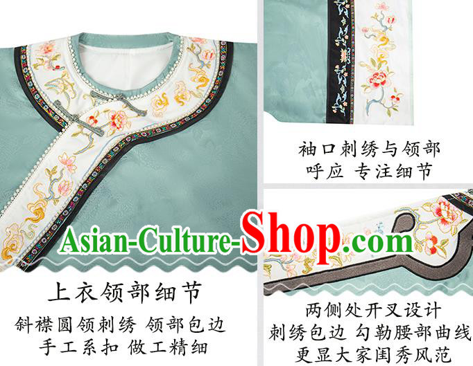 China Ancient Qing Dynasty Rich Beauty Historical Clothing Traditional Embroidered Costumes