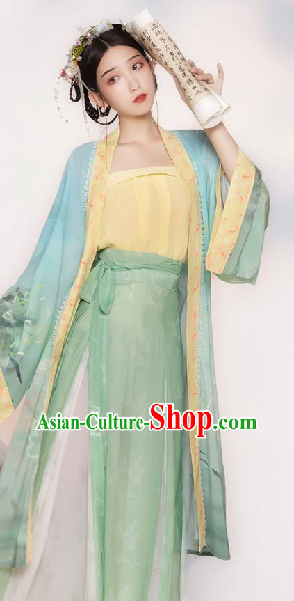 China Traditional Song Dynasty Historical Clothing Ancient Young Lady Hanfu Costume