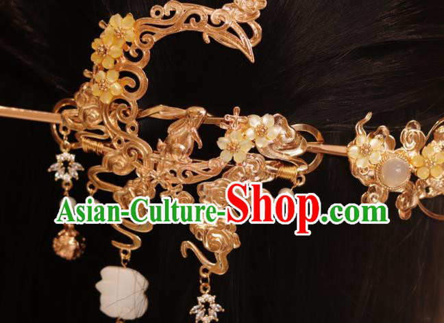 China Classical Hanfu Hair Accessories Traditional Ming Dynasty Princess Hair Crown and Hairpin