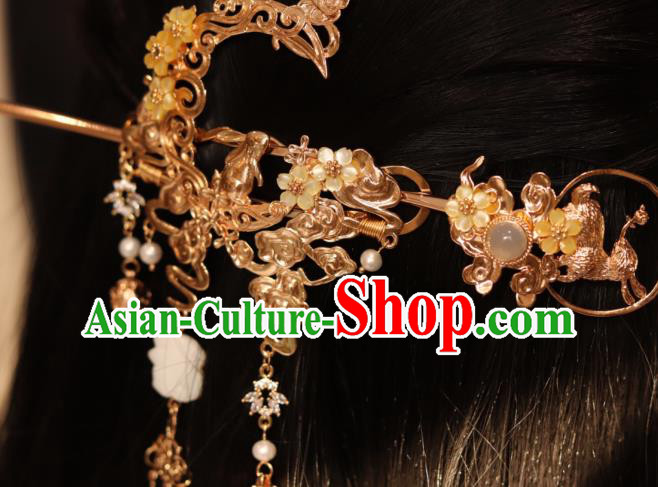 China Classical Hanfu Hair Accessories Traditional Ming Dynasty Princess Hair Crown and Hairpin