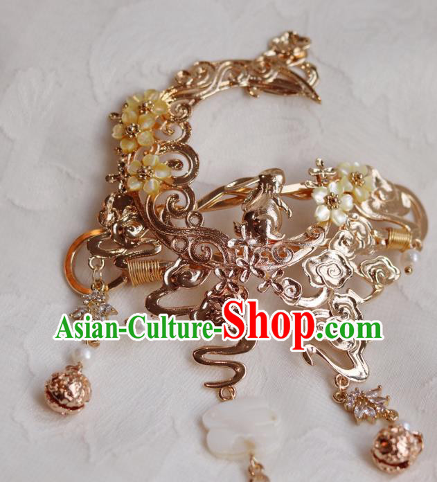 China Classical Hanfu Hair Accessories Traditional Ming Dynasty Princess Hair Crown and Hairpin