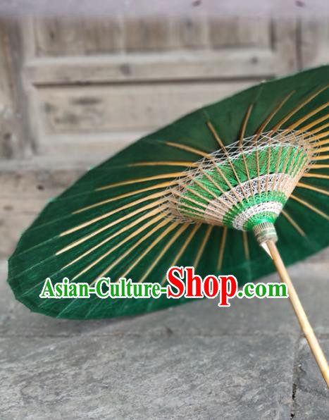 China Handmade Green Oil Paper Umbrella Classical Dance Umbrella Bumbershoot