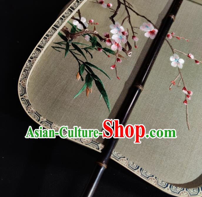 Chinese Embroidered Plum Blossom Palace Fan Ancient Song Dynasty Silk Fan Traditional Hanfu Fan