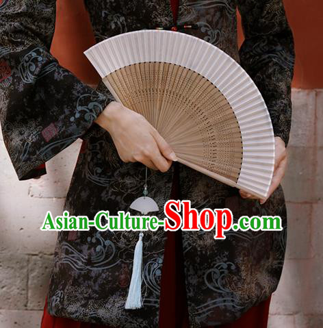 Chinese Handmade Folding Fan Traditional Silk Fan Bamboo Accordion
