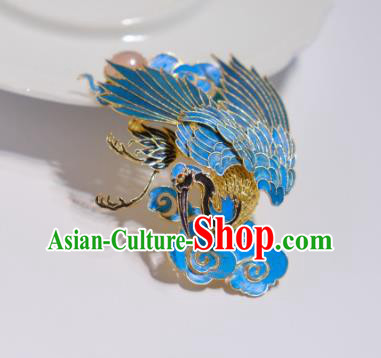 China Traditional Cheongsam Cloisonne Phoenix Breastpin Jewelry Handmade Tourmaline Brooch Filigree Accessories