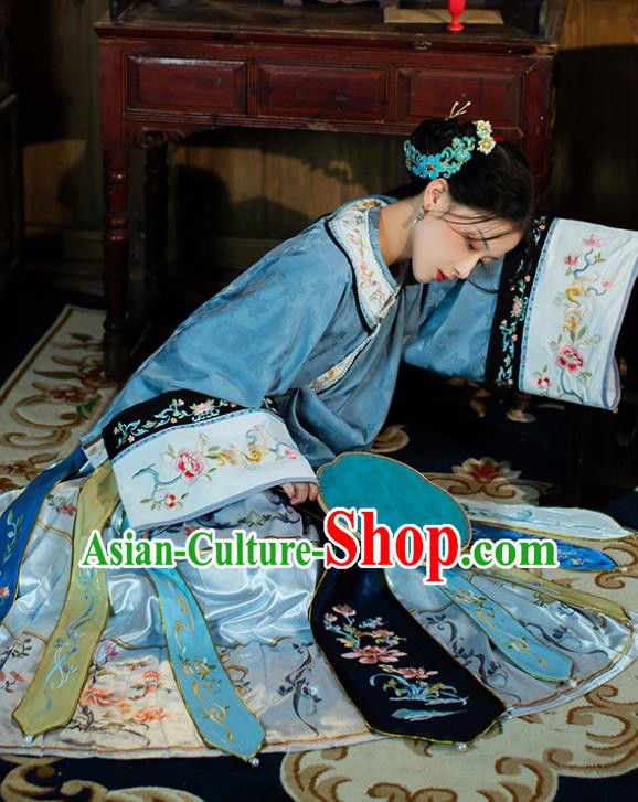 China Ancient Qing Dynasty Historical Clothing Traditional Rich Woman Costumes Full Set