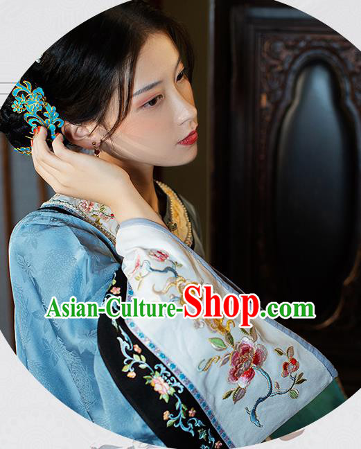 China Ancient Qing Dynasty Historical Clothing Traditional Rich Woman Costumes Full Set