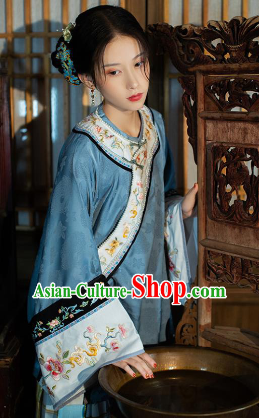 China Ancient Qing Dynasty Historical Clothing Traditional Rich Woman Costumes Full Set