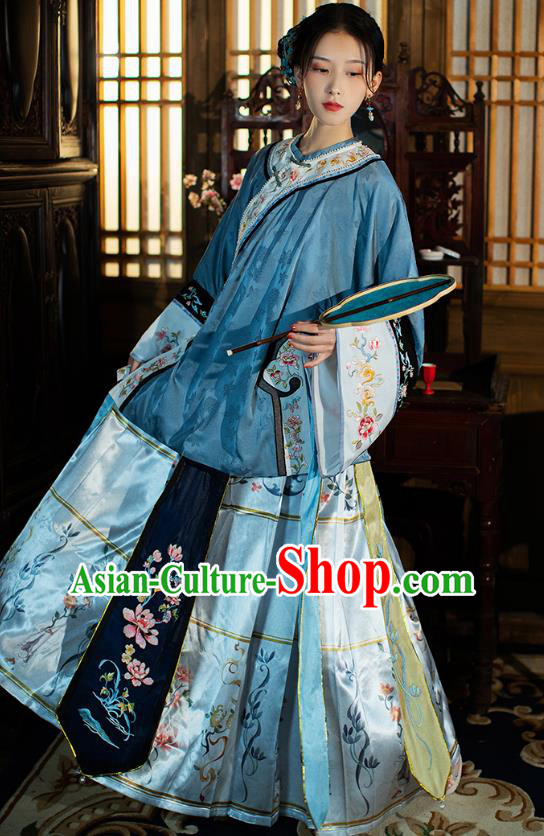 China Ancient Qing Dynasty Historical Clothing Traditional Rich Woman Costumes Full Set