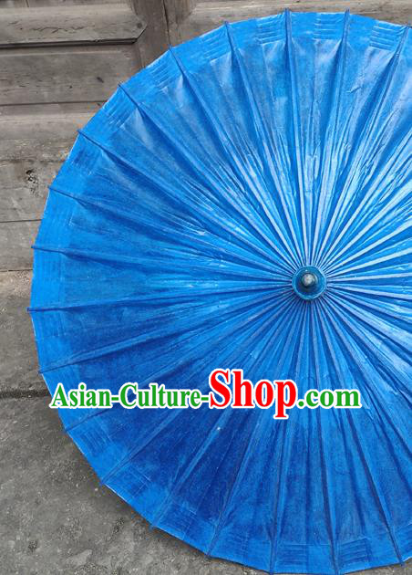 China Classical Royalblue Umbrella Traditional Dance Oil Paper Umbrella Handmade Umbrellas Craft
