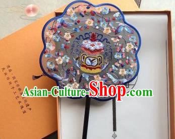 Chinese Handmade Classical Dance Silk Fan Traditional Hanfu Fan Embroidered Palace Fan