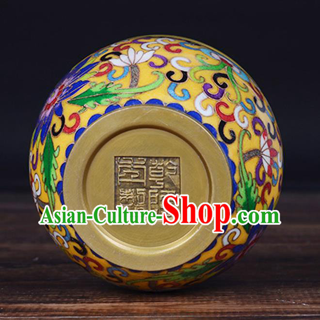 China Traditional Cloisonne Ornament Handmade Brass Cup