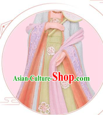 China Handmade Beijing Blue Dress Figurine Doll Traditional Tang Dynasty Beauty Princess Resin Doll