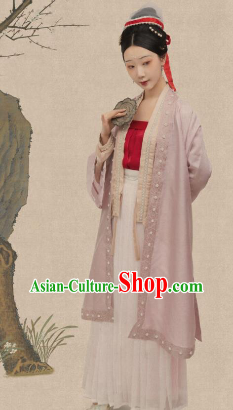 Traditional China Song Dynasty Court Lady Historical Costumes Ancient Imperial Consort Hanfu Clothing Complete Set