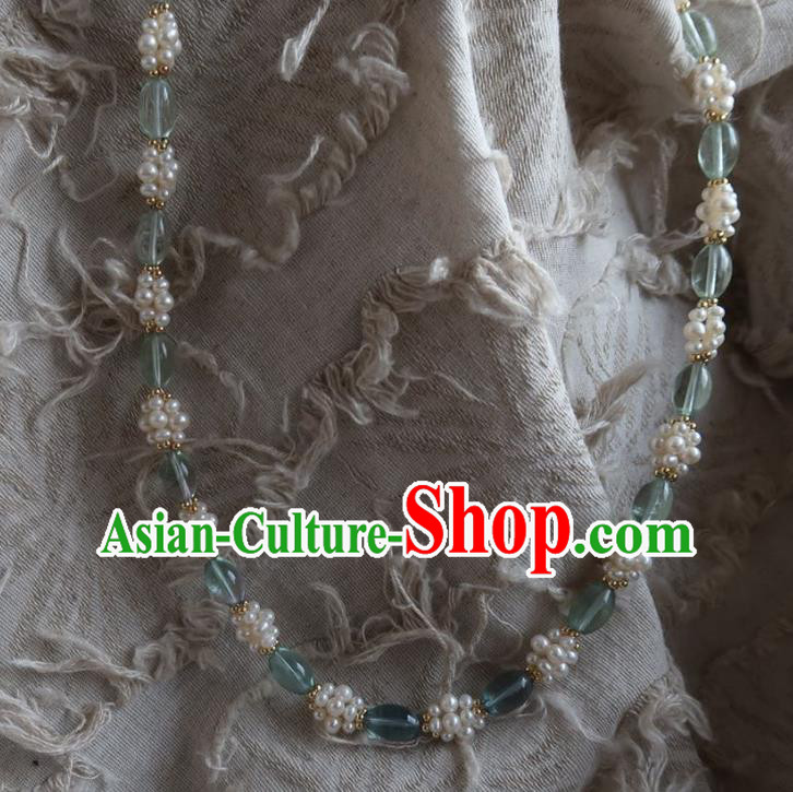 Handmade Chinese Necklet Accessories Traditional Hanfu Pearls Necklace