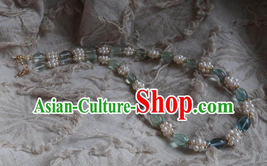 Handmade Chinese Necklet Accessories Traditional Hanfu Pearls Necklace