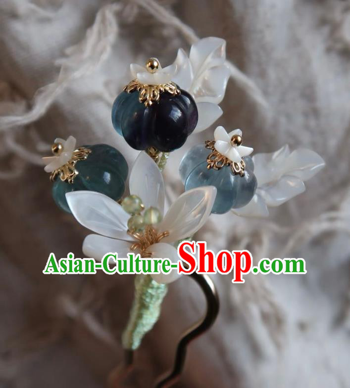China Handmade Hanfu Shell Mangnolia Hairpin Traditional Ancient Ming Dynasty Princess Hair Stick