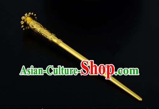 China Ancient Court Lady Golden Hairpin Handmade Traditional Song Dynasty Empress Hair Stick