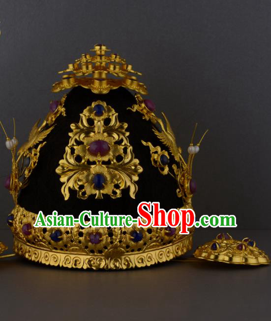 China Ancient Empress Hair Jewelry Handmade Traditional Ming Dynasty Queen Headdress Complete Set