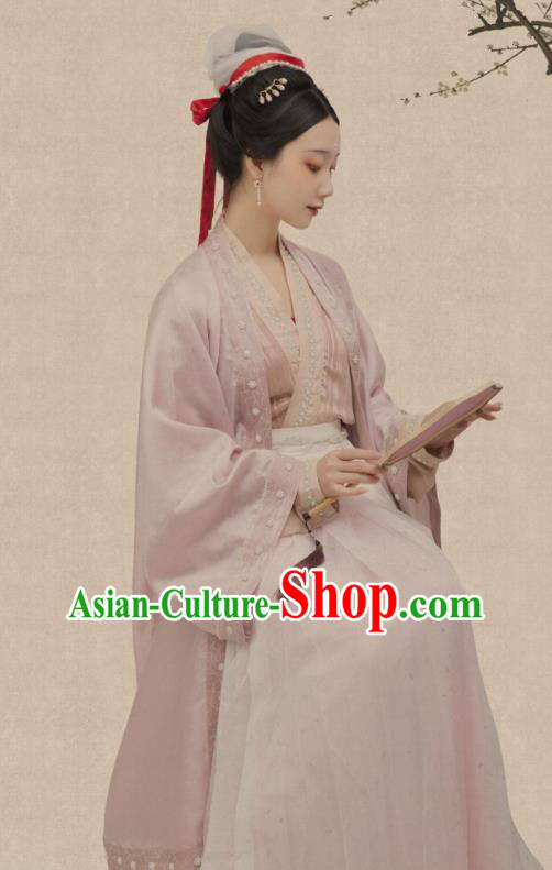 Traditional China Song Dynasty Court Lady Historical Costumes Ancient Imperial Consort Hanfu Clothing Complete Set