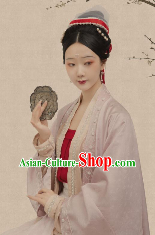 Traditional China Song Dynasty Court Lady Historical Costumes Ancient Imperial Consort Hanfu Clothing Complete Set