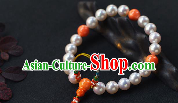 Chinese Ancient Imperial Consort Jewelry Accessories Traditional Qing Dynasty Pearls Brooch