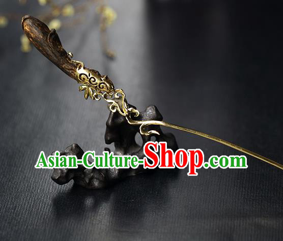 China Handmade Eaglewood Hairpin Traditional Cheongsam Mangnolia Hair Stick