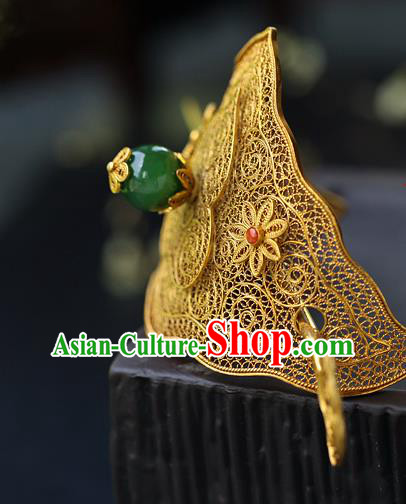 China Ancient Noble Childe Headwear Traditional Ming Dynasty Prince Filigree Hairdo Crown