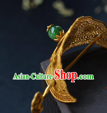 China Ancient Noble Childe Headwear Traditional Ming Dynasty Prince Filigree Hairdo Crown