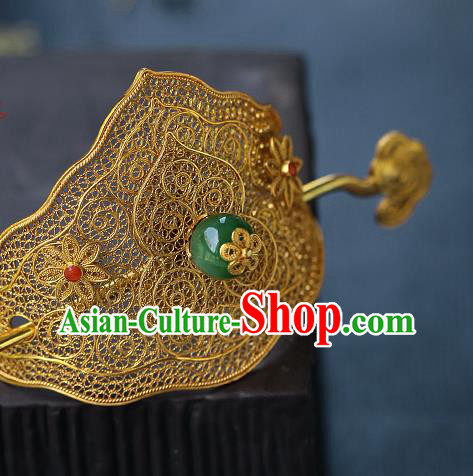 China Ancient Noble Childe Headwear Traditional Ming Dynasty Prince Filigree Hairdo Crown