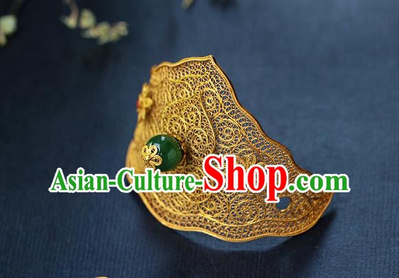 China Ancient Noble Childe Headwear Traditional Ming Dynasty Prince Filigree Hairdo Crown