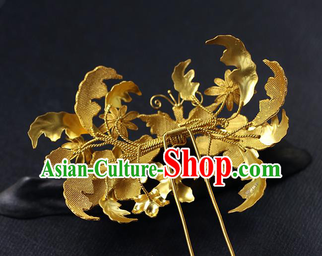 China Ancient Empress Hair Jewelry Traditional Ming Dynasty Court Filigree Peony Hairpin