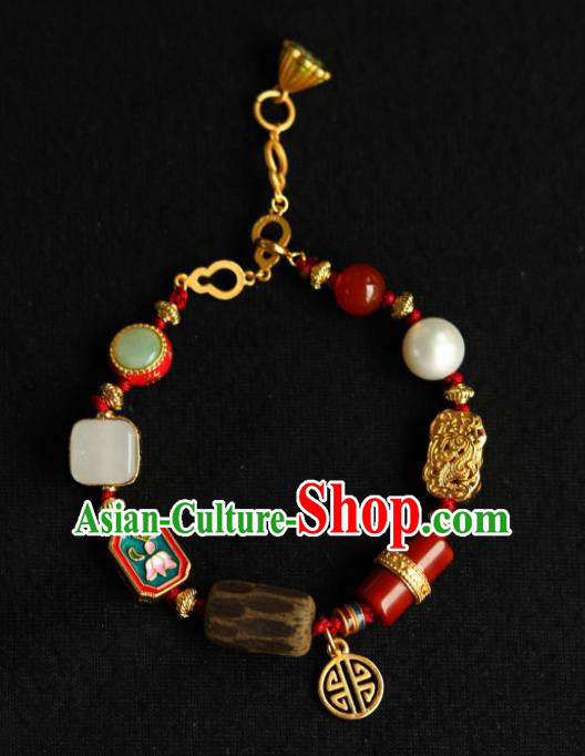 Chinese Traditional Eaglewood Bracelet Accessories Handmade Agate Bangle Accessories