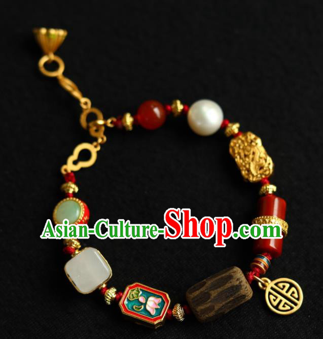 Chinese Traditional Eaglewood Bracelet Accessories Handmade Agate Bangle Accessories