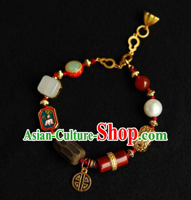 Chinese Traditional Eaglewood Bracelet Accessories Handmade Agate Bangle Accessories