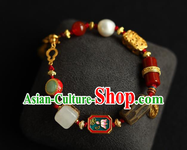 Chinese Traditional Eaglewood Bracelet Accessories Handmade Agate Bangle Accessories