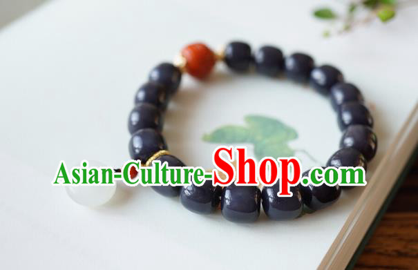 Chinese Traditional Jadeite Wristlet Accessories Handmade Purple Jade Bracelet