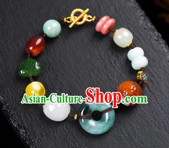 Chinese Traditional Gems Wristlet Accessories National Cheongsam Jade Carving Bracelet