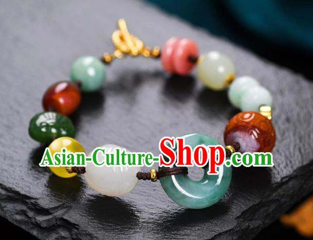 Chinese Traditional Gems Wristlet Accessories National Cheongsam Jade Carving Bracelet