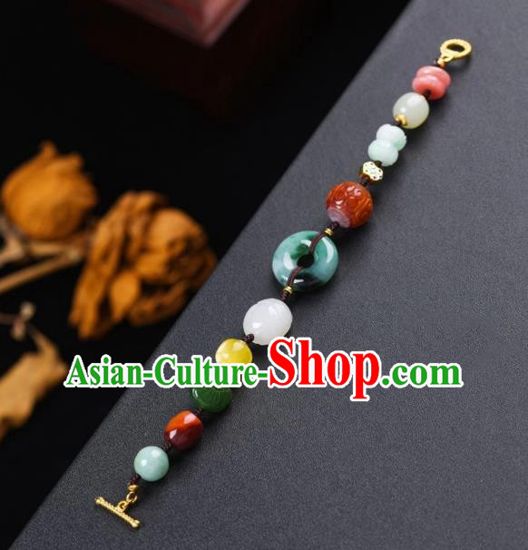 Chinese Traditional Gems Wristlet Accessories National Cheongsam Jade Carving Bracelet